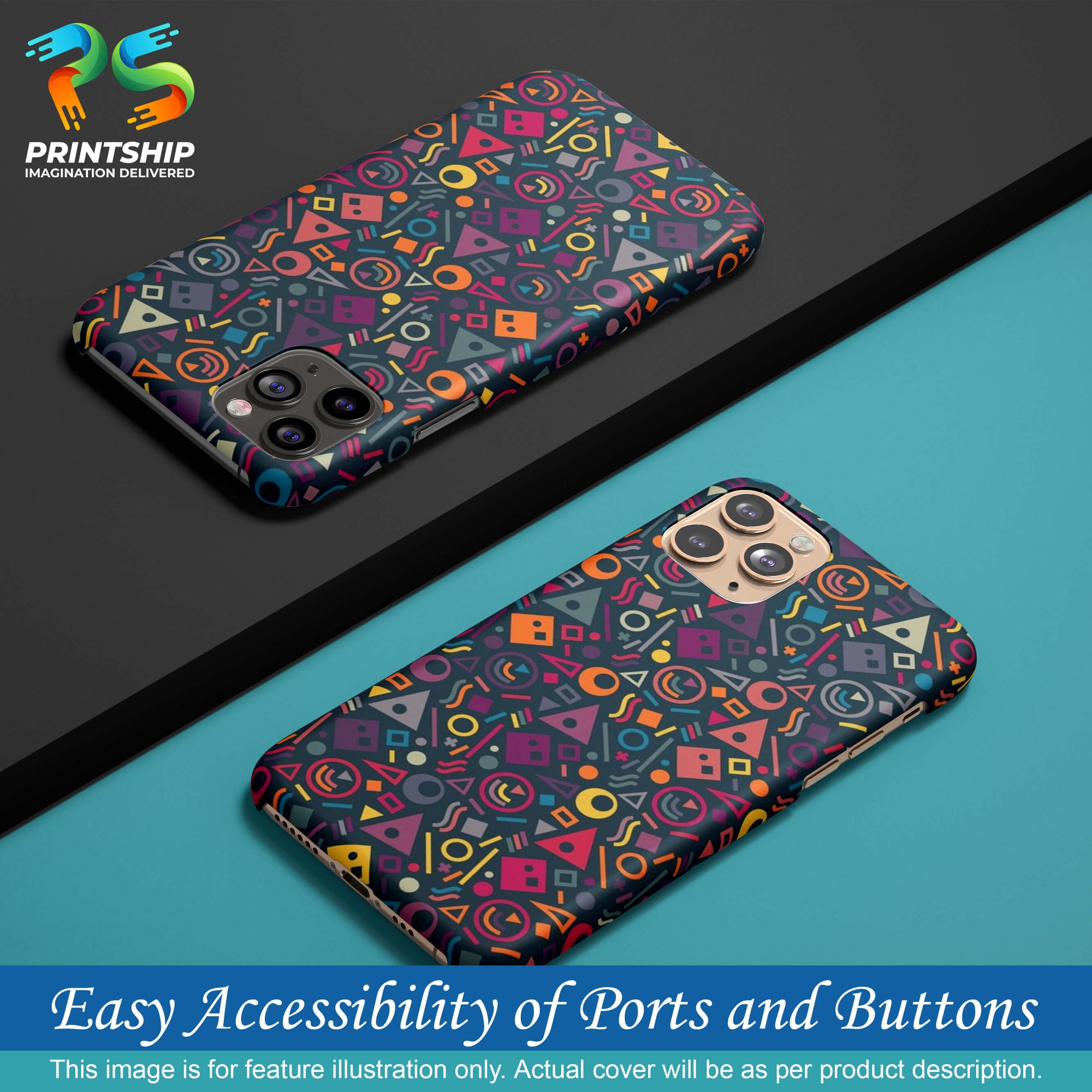 PS1304-Abstract Pattern Back Cover for vivo T1 Pro-Image5