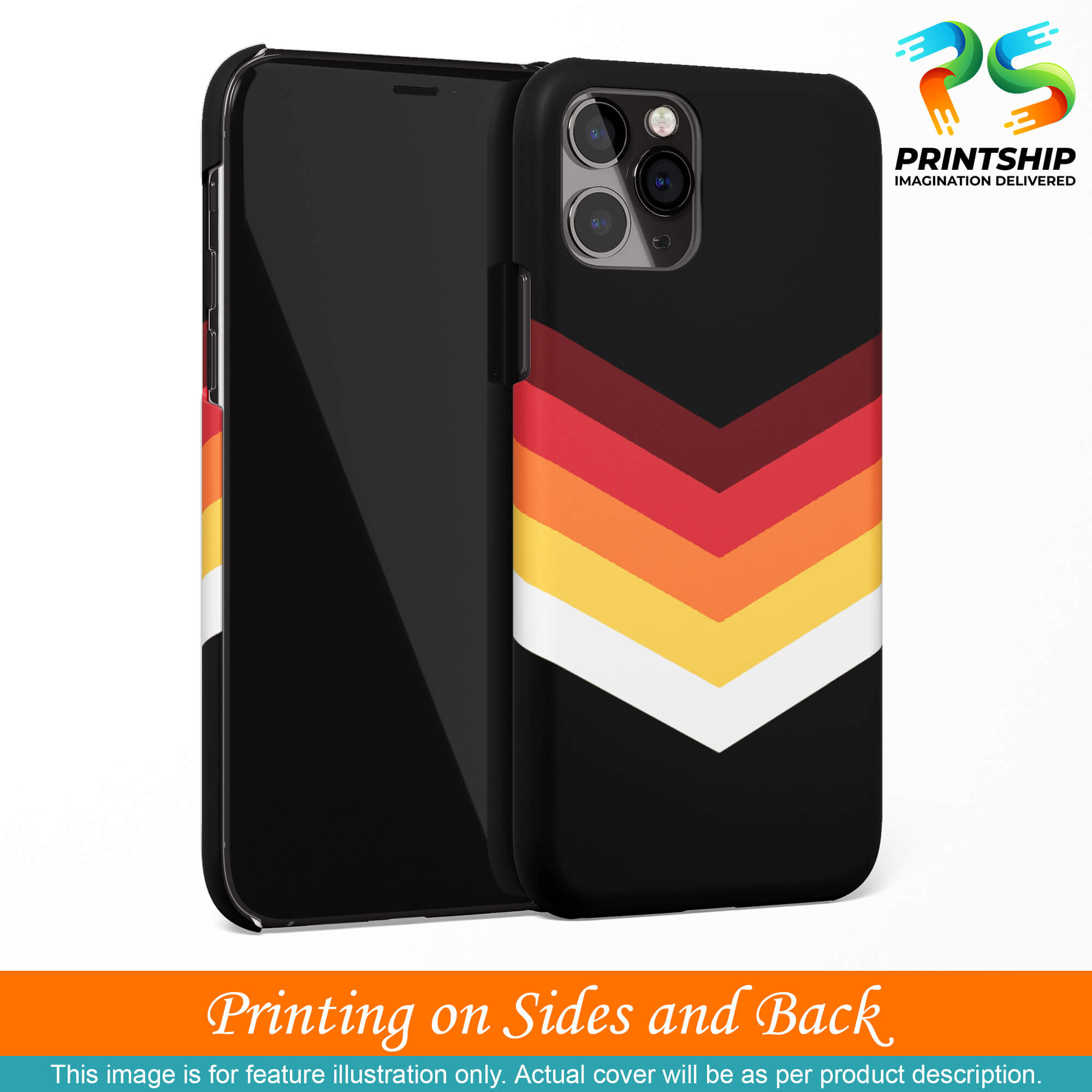 PS1306-Red Black Premium Back Cover for Realme 7-Image3