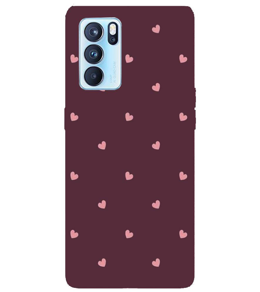 PS1307-Pink Heart Back Cover for Oppo Reno6 5G