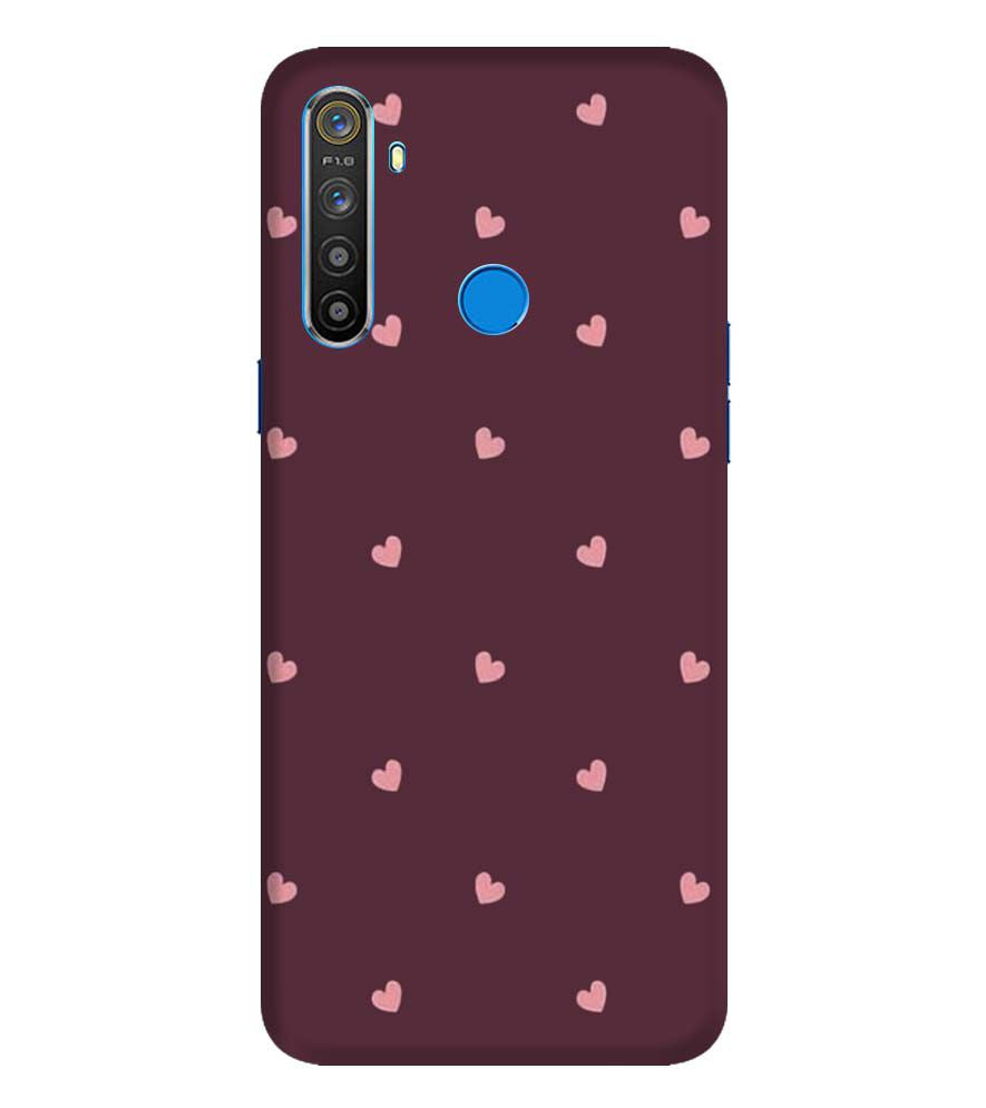 PS1307-Pink Heart Back Cover for Realme 5