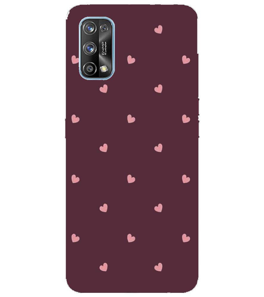 PS1307-Pink Heart Back Cover for Realme 7 Pro