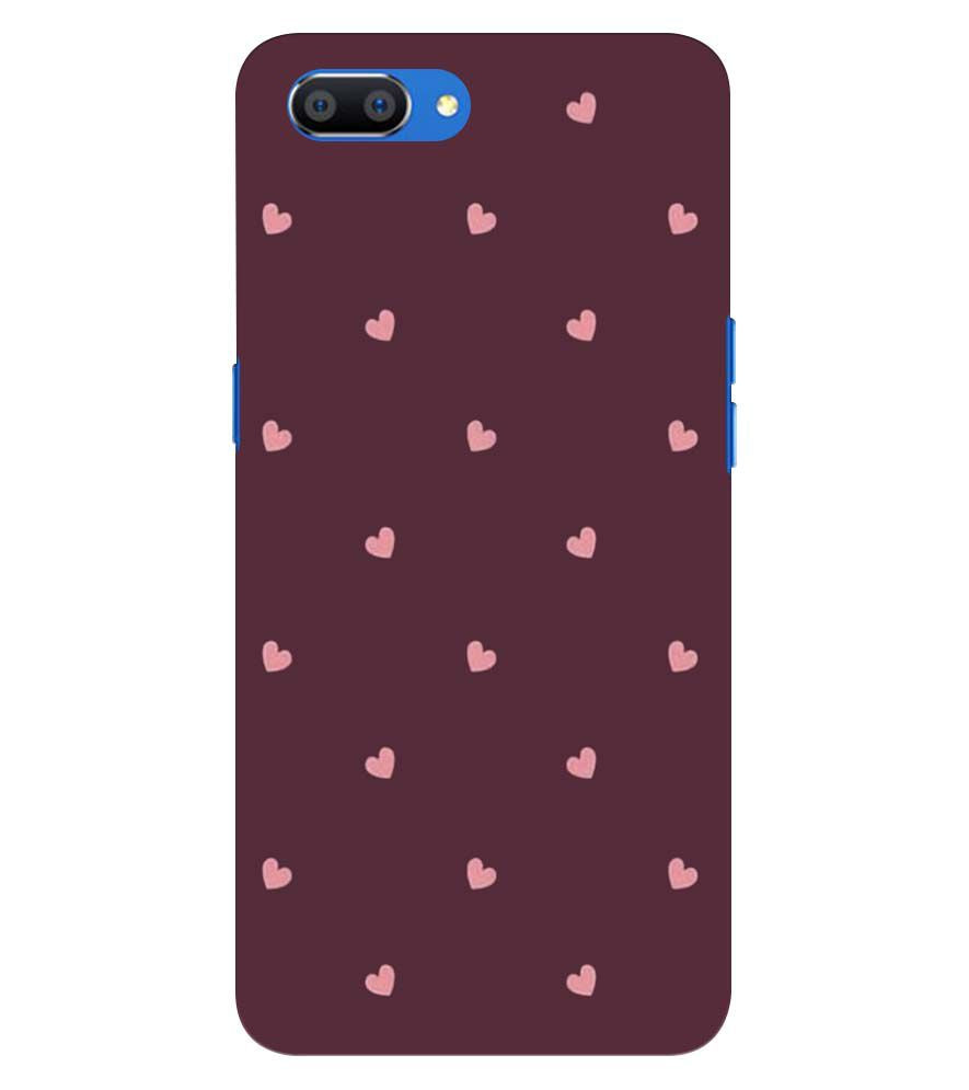 PS1307-Pink Heart Back Cover for Oppo Realme C1