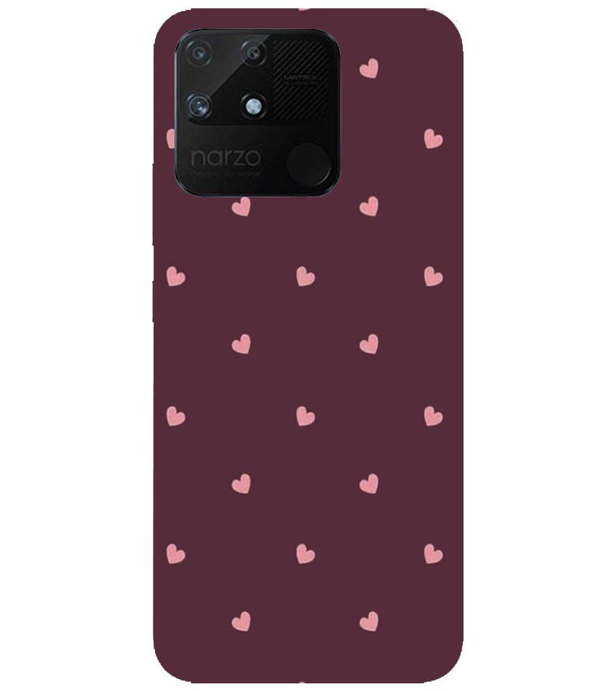 PS1307-Pink Heart Back Cover for Realme Narzo 50A