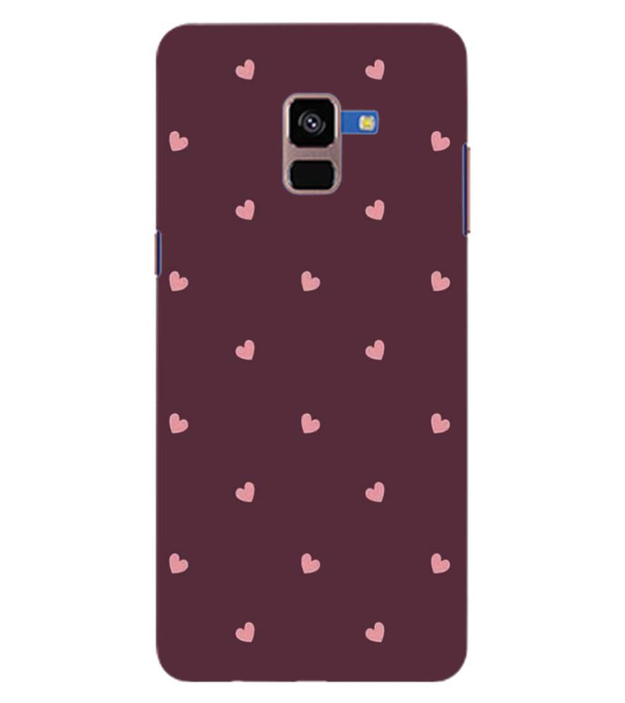 PS1307-Pink Heart Back Cover for Samsung Galaxy A8 Plus