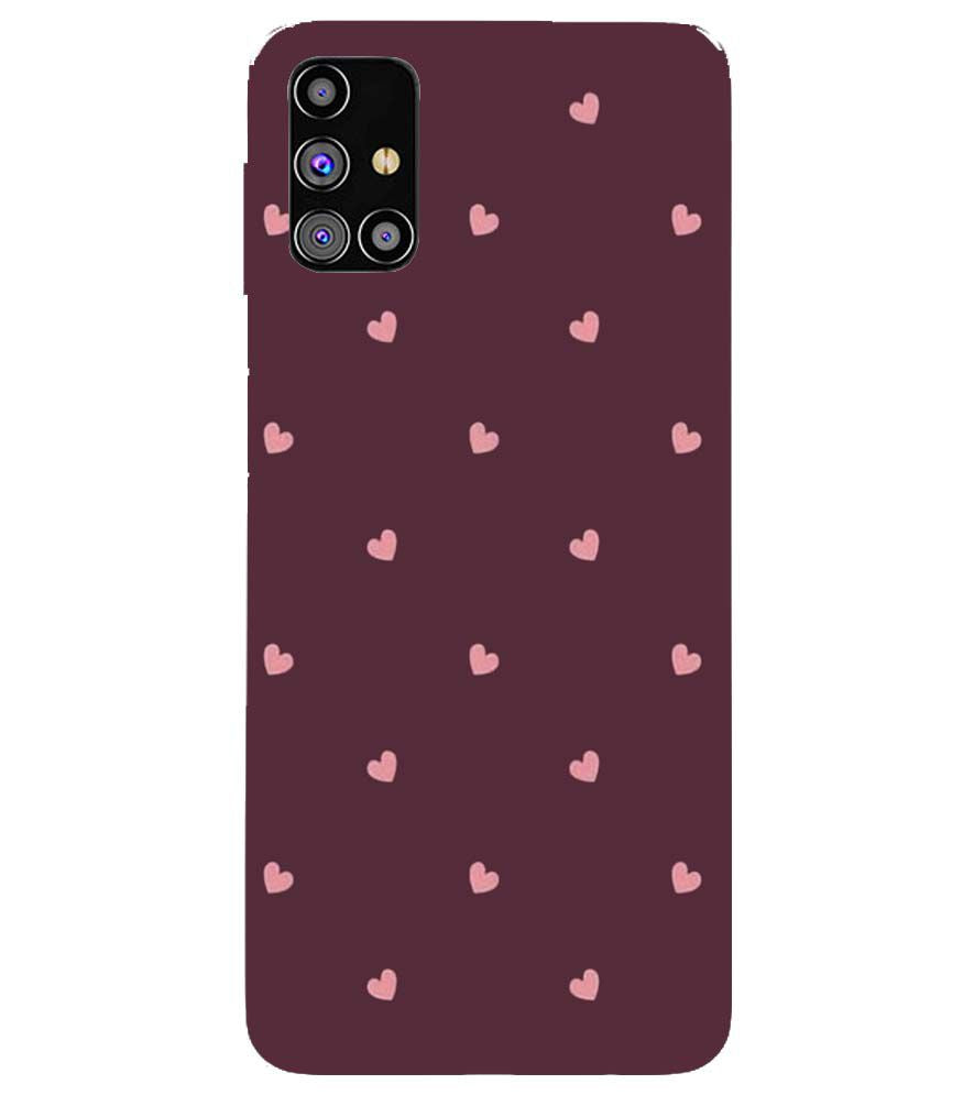 PS1307-Pink Heart Back Cover for Samsung Galaxy M31s