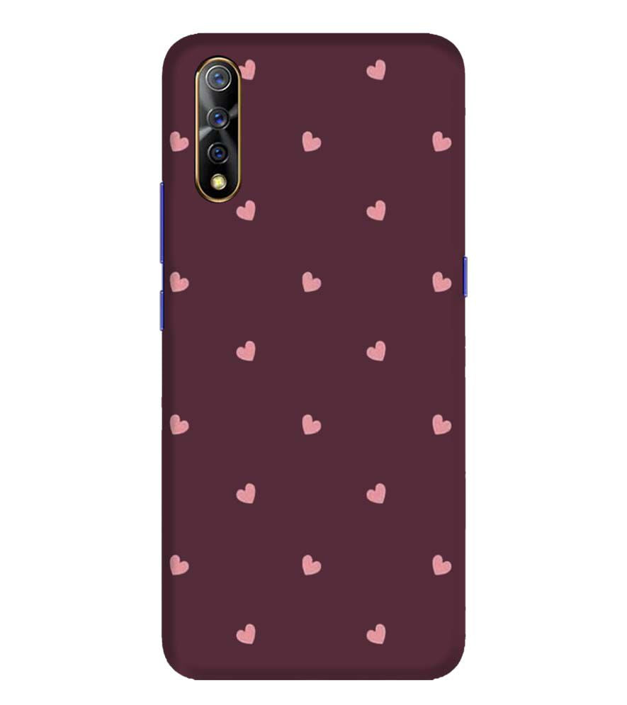 PS1307-Pink Heart Back Cover for Vivo S1