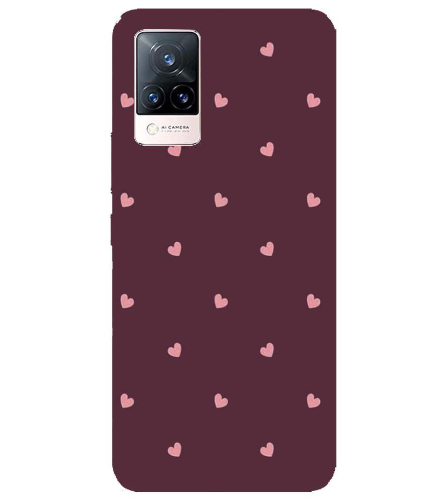 PS1307-Pink Heart Back Cover for Vivo V21 5G