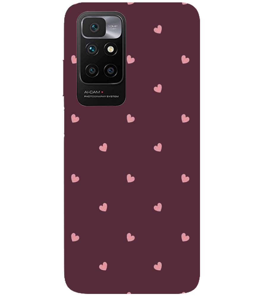 PS1307-Pink Heart Back Cover for Xiaomi Redmi 10 Prime