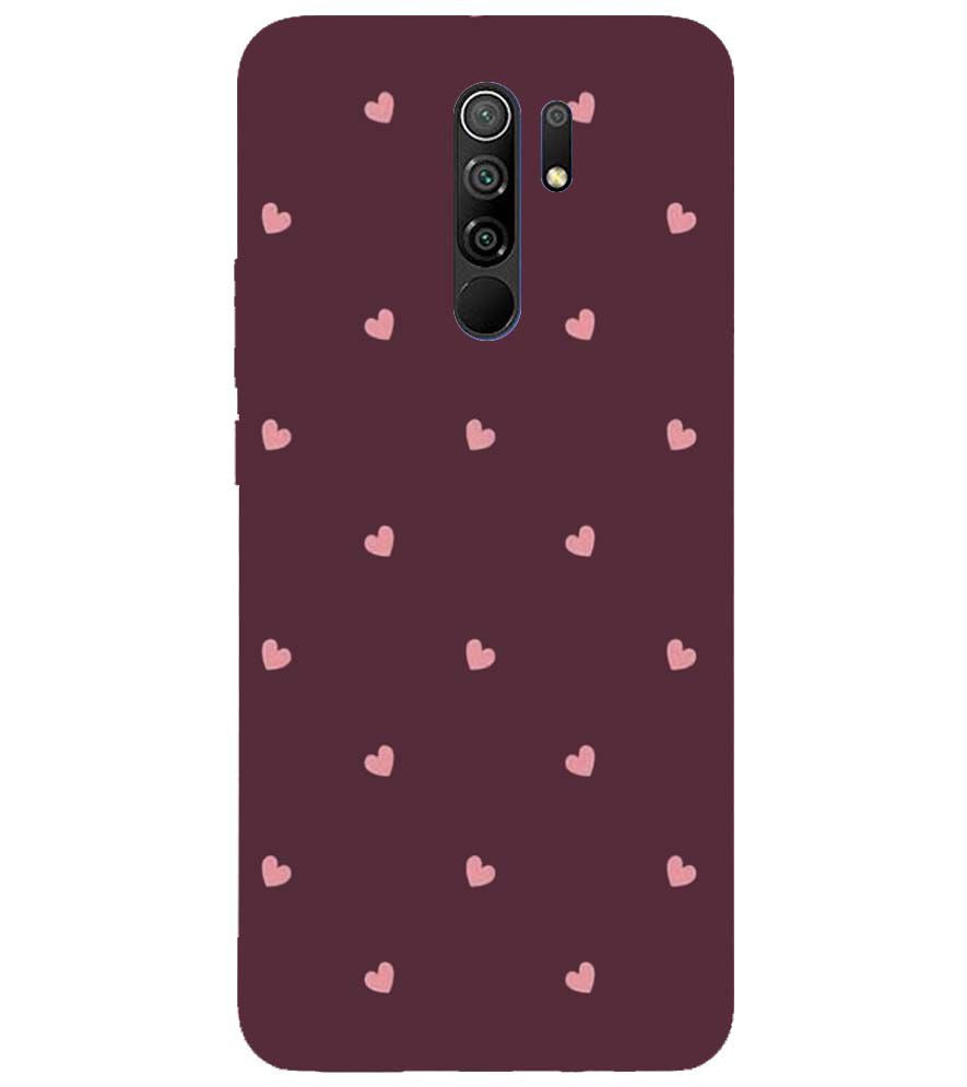 PS1307-Pink Heart Back Cover for Xiaomi Redmi 9 Prime