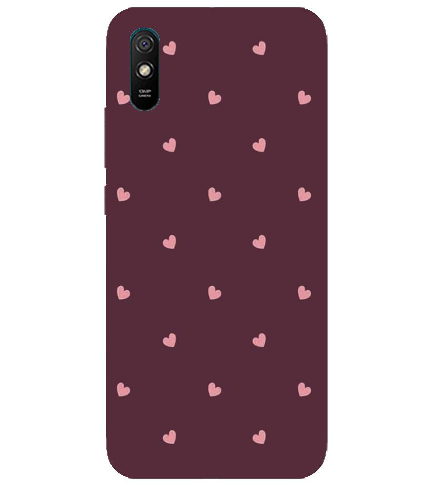 PS1307-Pink Heart Back Cover for Xiaomi Redmi 9i