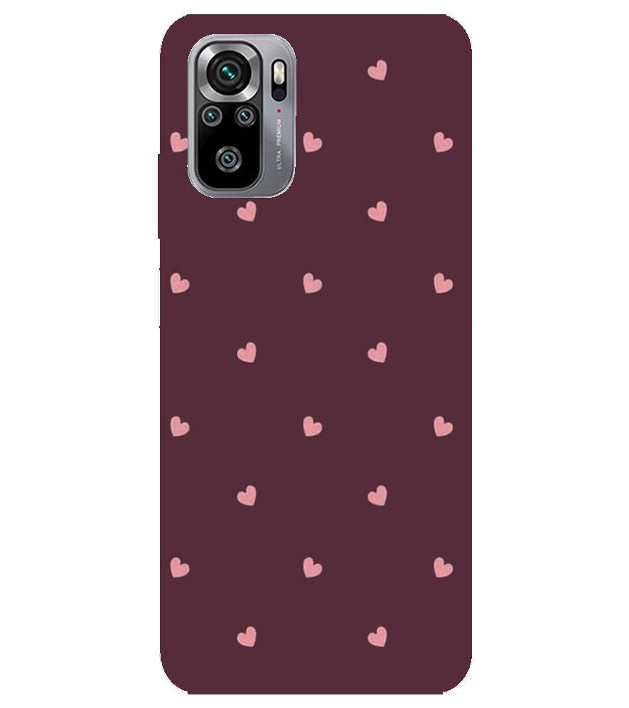 PS1307-Pink Heart Back Cover for Xiaomi Redmi Note 10