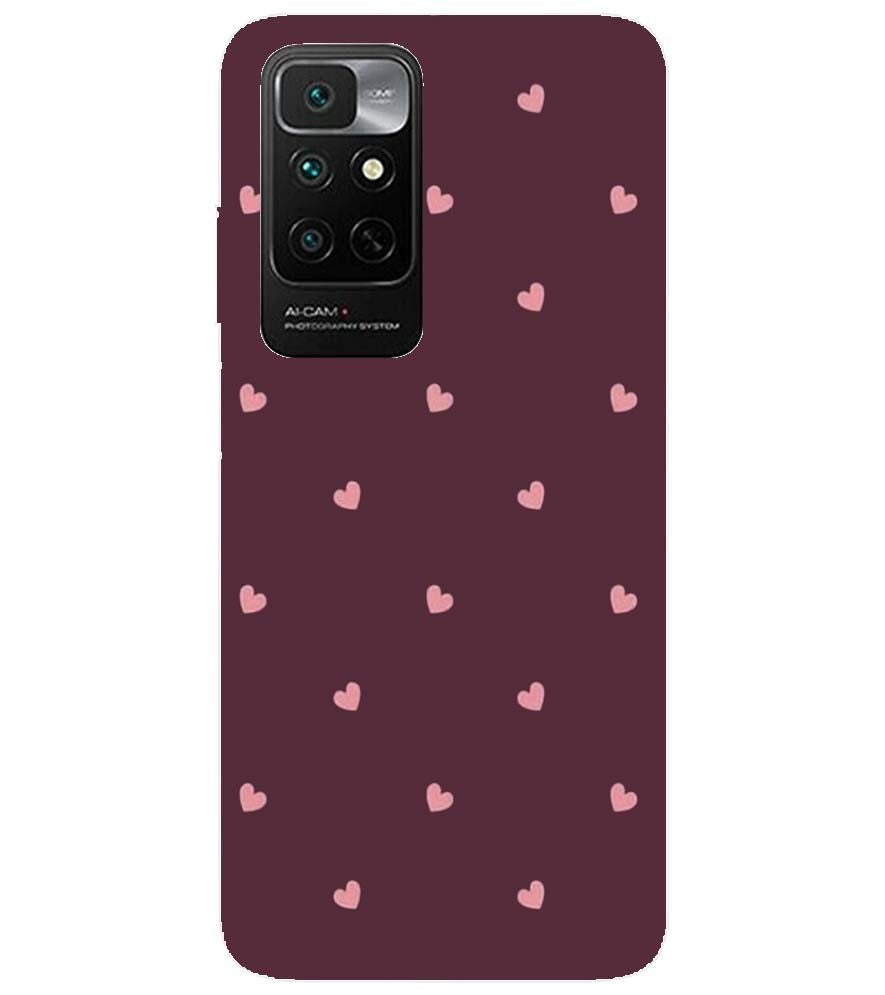 PS1307-Pink Heart Back Cover for Xiaomi Redmi Note 11 4G