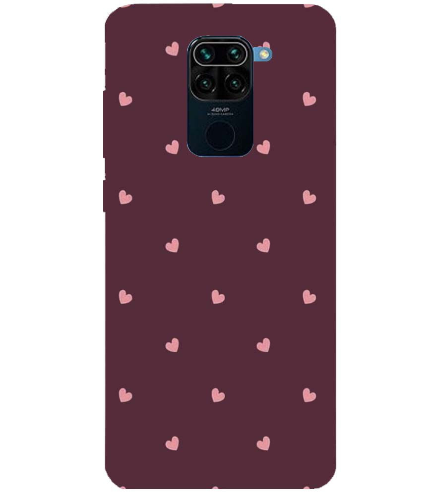 PS1307-Pink Heart Back Cover for Xiaomi Redmi Note 9