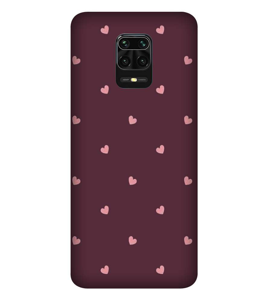 PS1307-Pink Heart Back Cover for Xiaomi Redmi Note 9 Pro