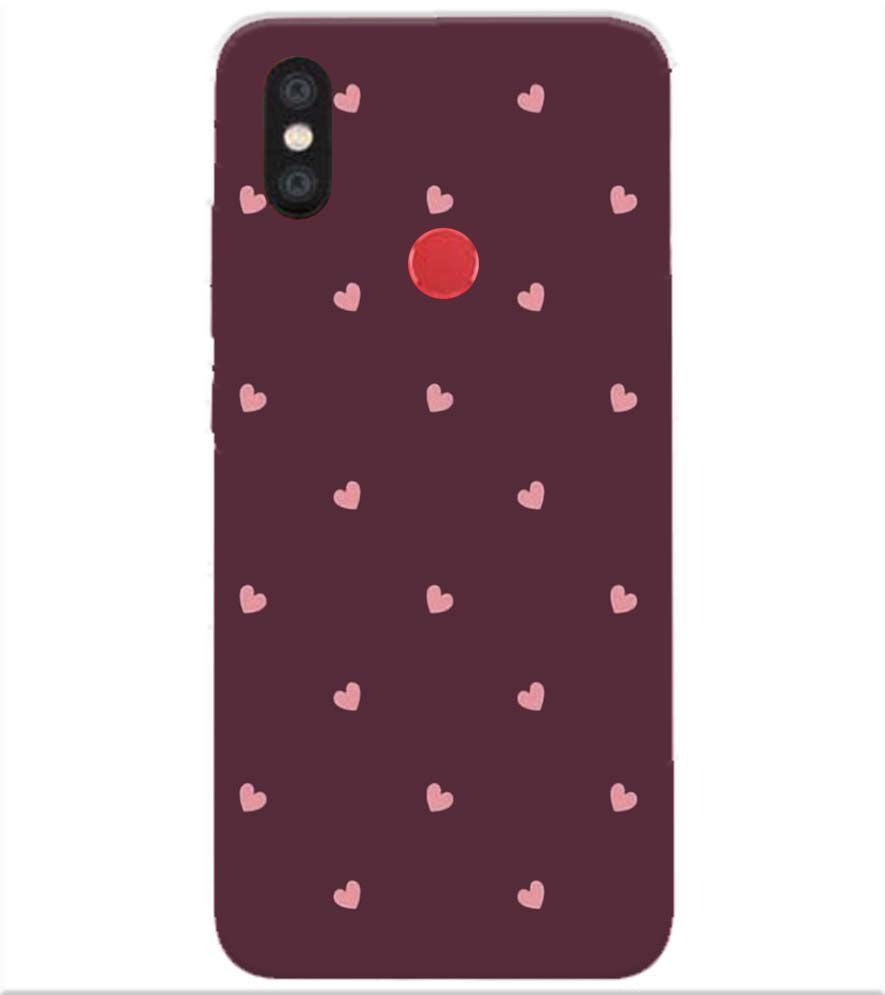 PS1307-Pink Heart Back Cover for Xiaomi Redmi Y2