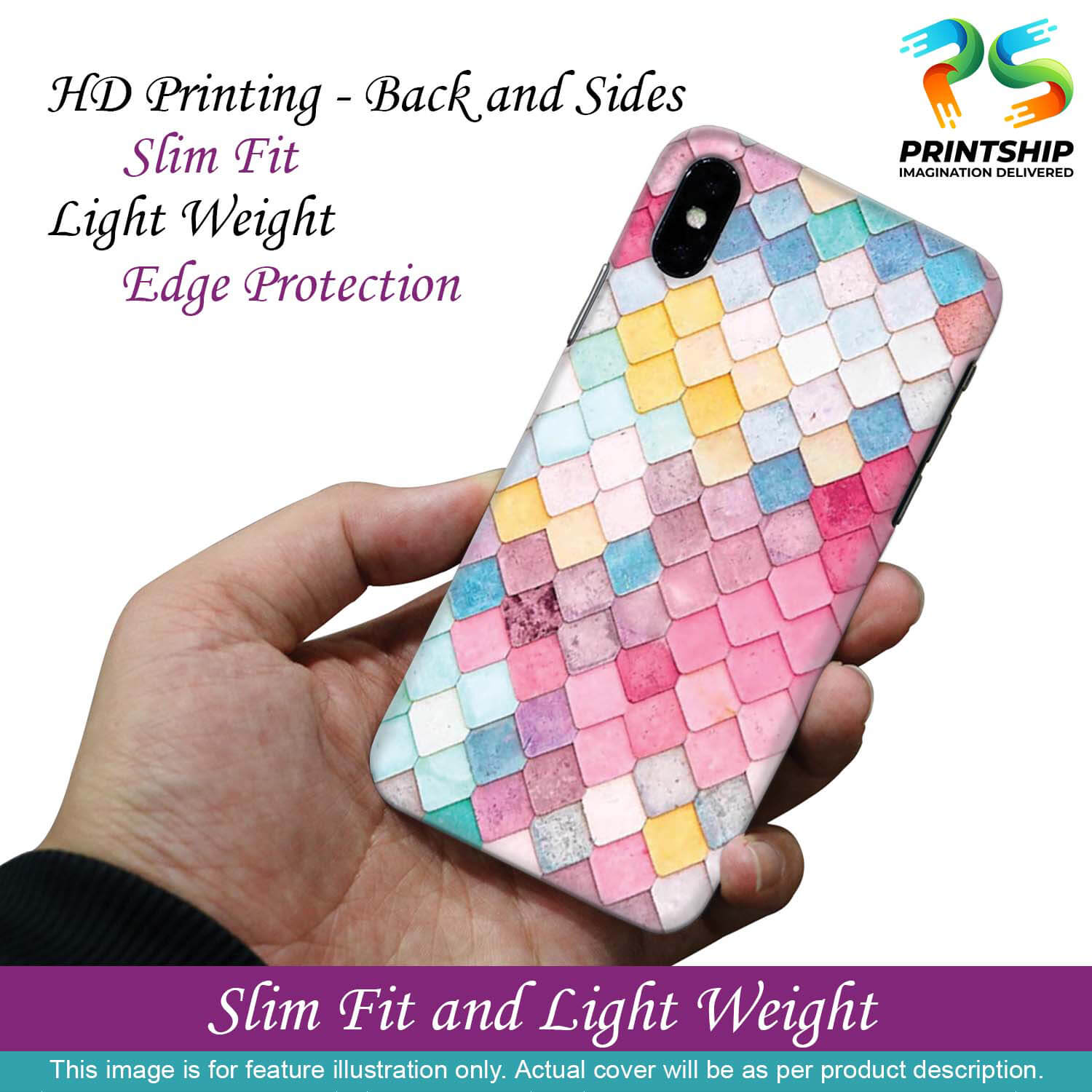 PS1310-Colorful Pastel Back Cover for Apple iPhone XS Max