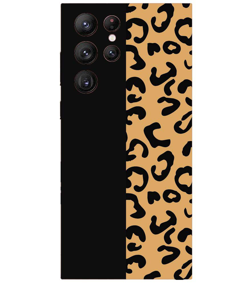 PS1315-Animal Black Pattern Back Cover for Samsung Galaxy S22 Ultra 5G