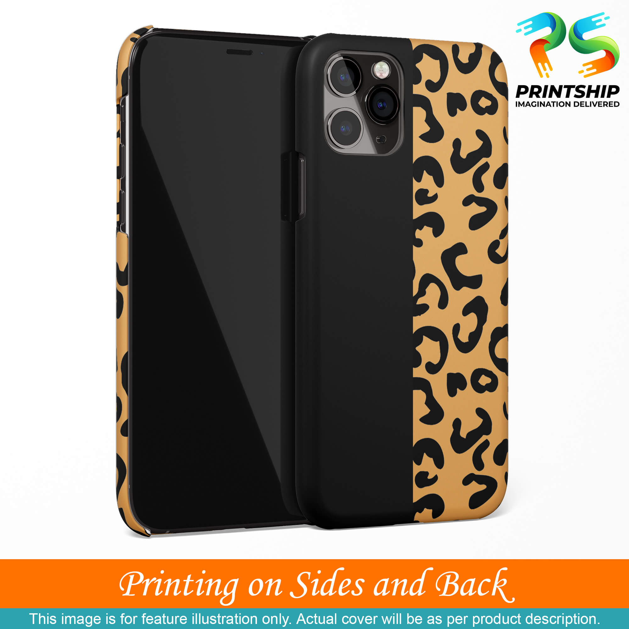 PS1315-Animal Black Pattern Back Cover for Realme 5-Image3