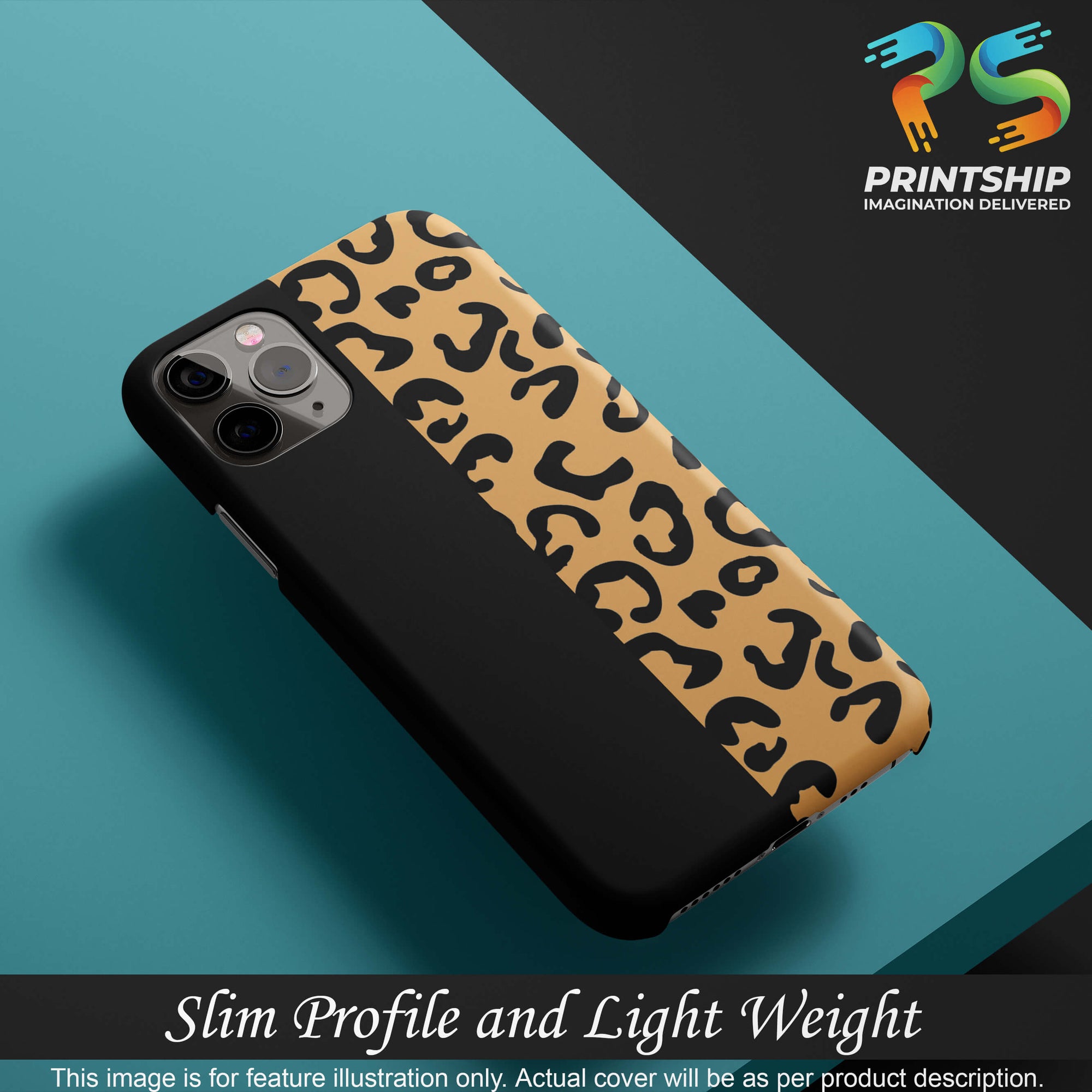 PS1315-Animal Black Pattern Back Cover for Realme 7-Image4