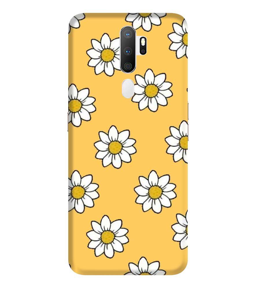 PS1316-White Sunflower Back Cover for Oppo A9 (2020)