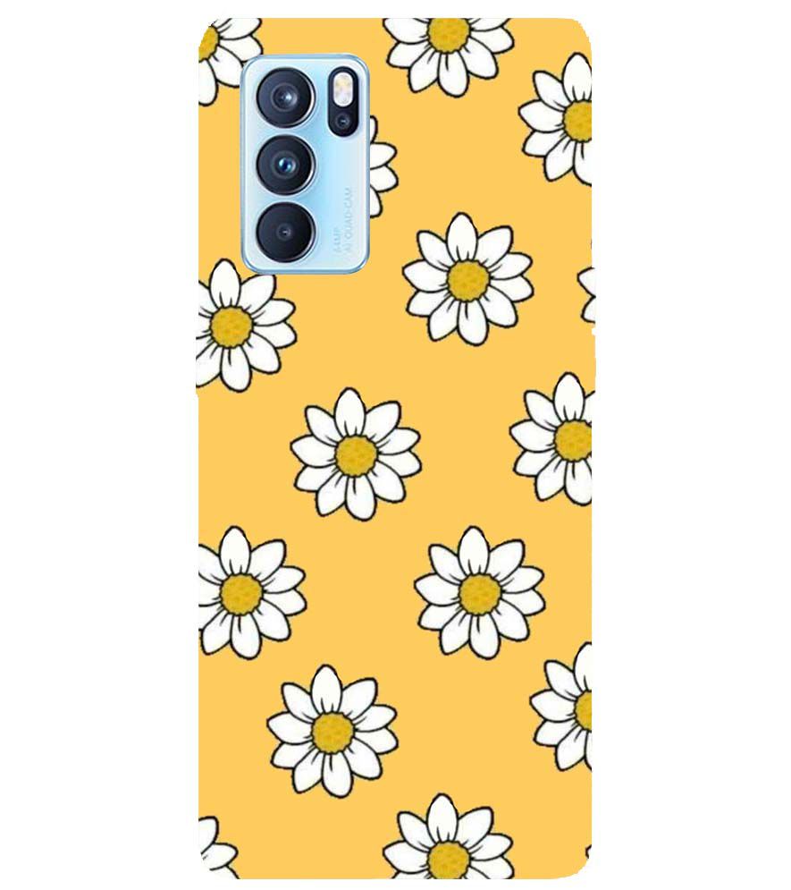 PS1316-White Sunflower Back Cover for Oppo Reno6 5G