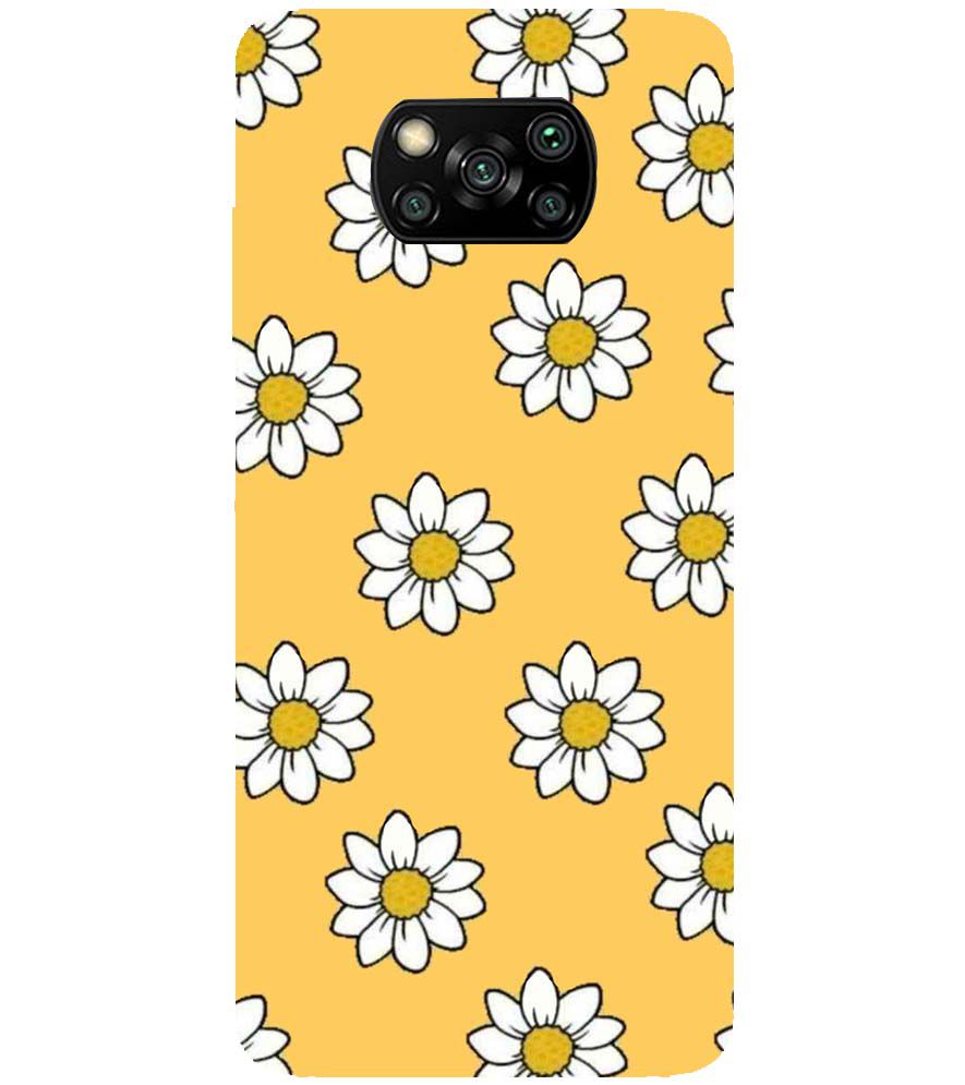 PS1316-White Sunflower Back Cover for Xiaomi Poco X3 Pro