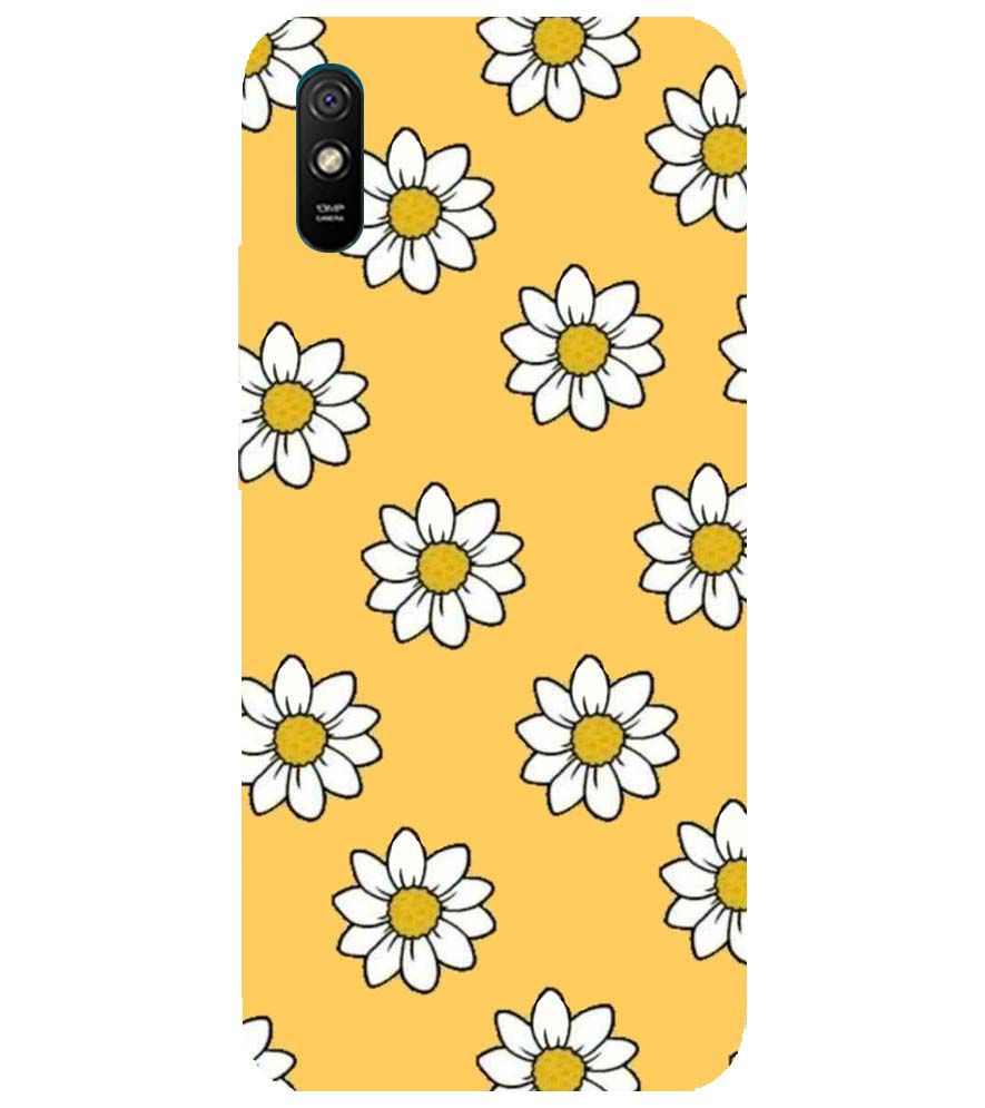 PS1316-White Sunflower Back Cover for Xiaomi Redmi 9i