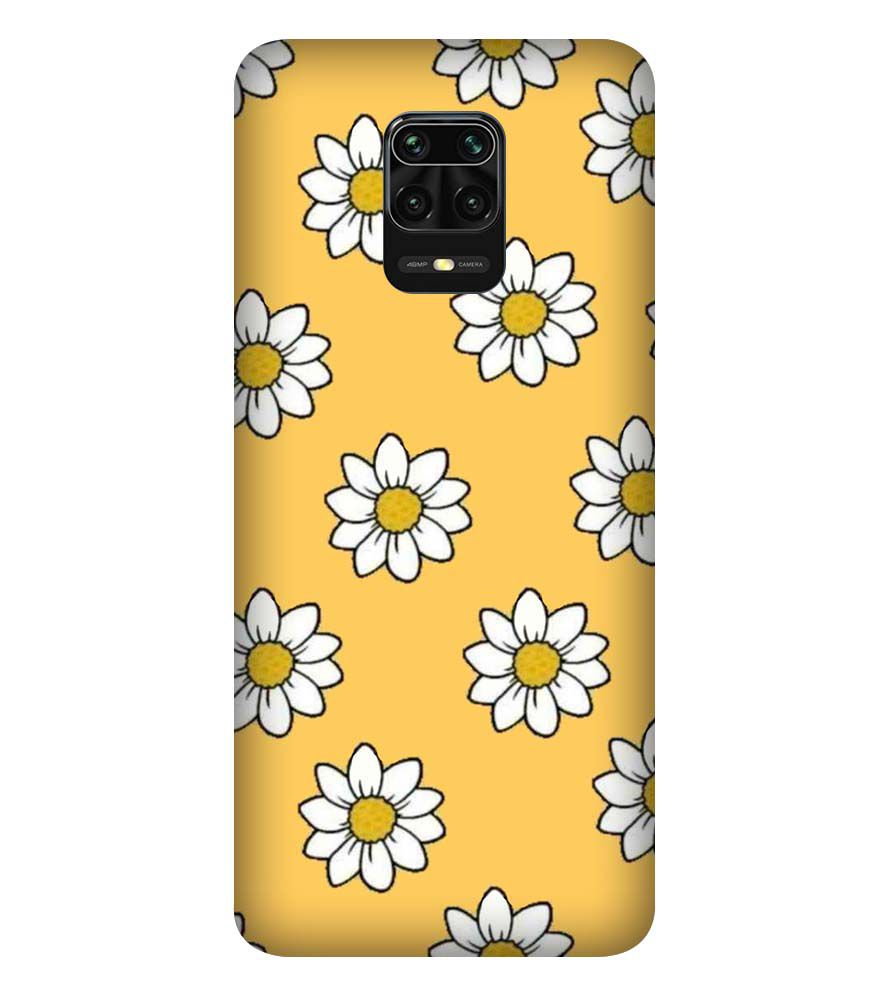 PS1316-White Sunflower Back Cover for Xiaomi Redmi Note 9 Pro