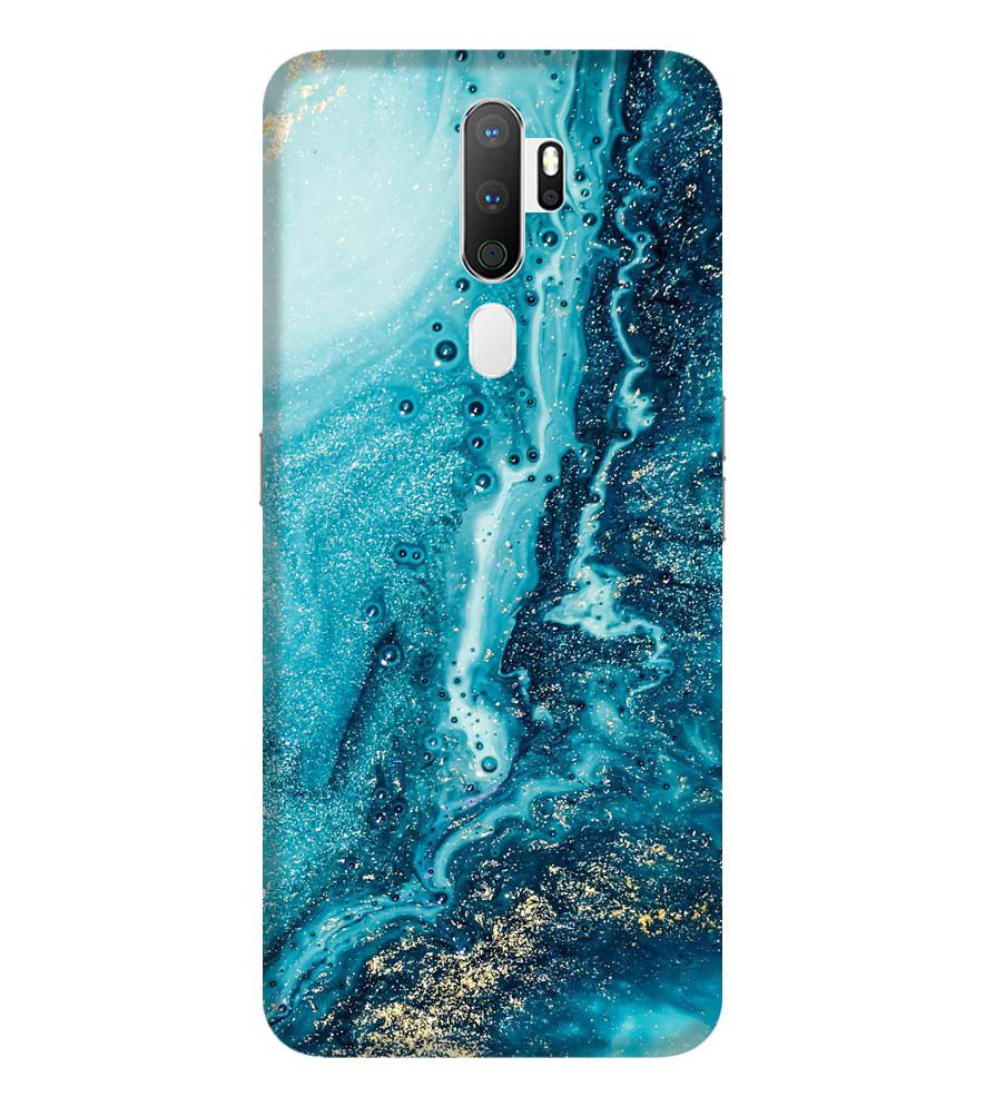 PS1317-Blue Marbles Back Cover for Oppo A9 (2020)