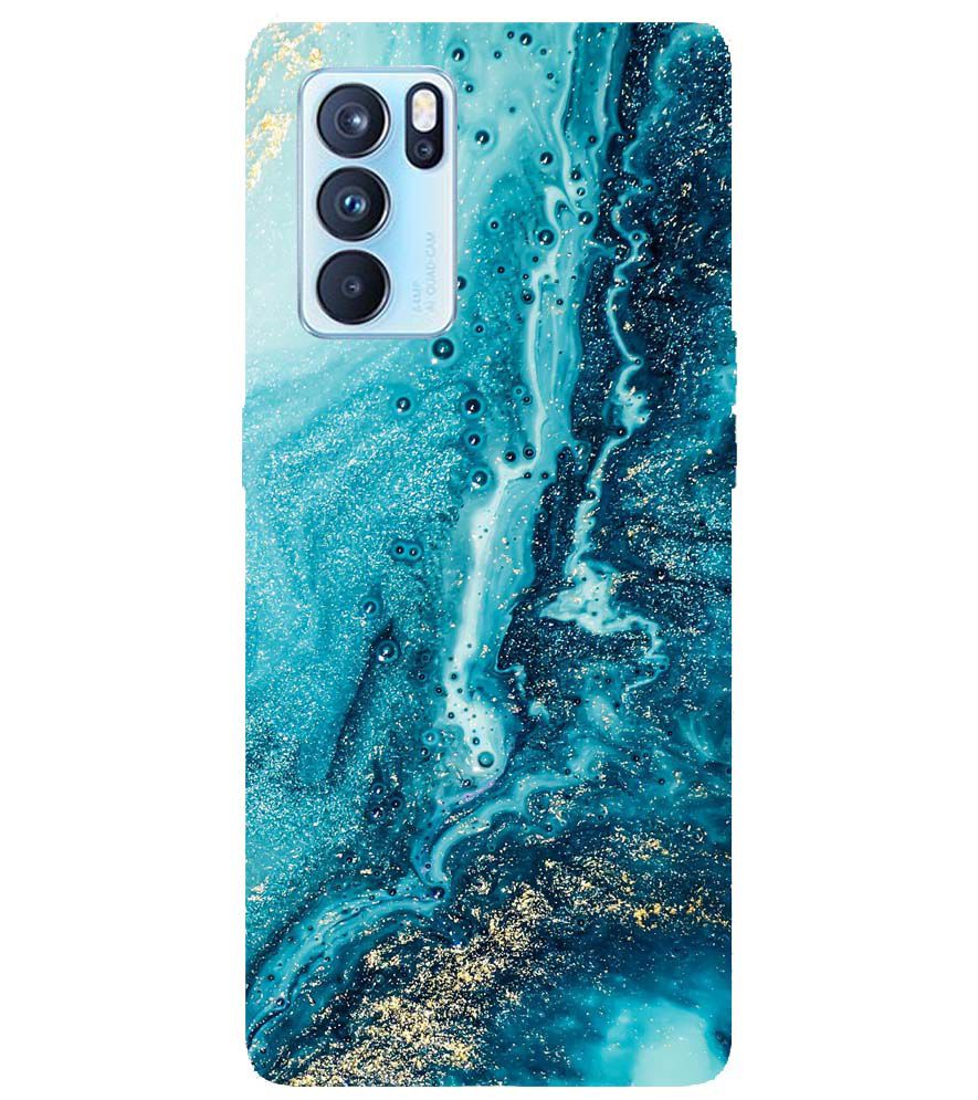 PS1317-Blue Marbles Back Cover for Oppo Reno6 5G