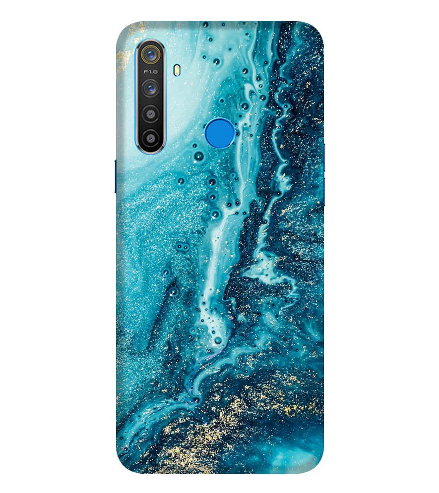 PS1317-Blue Marbles Back Cover for Realme 5