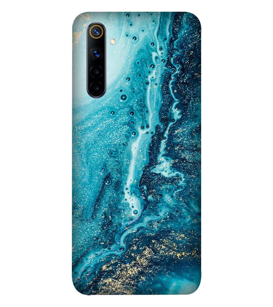 PS1317-Blue Marbles Back Cover for Realme 6S