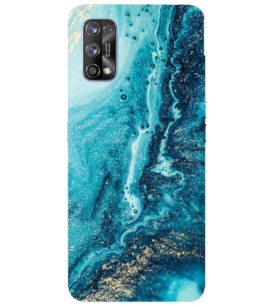 PS1317-Blue Marbles Back Cover for Realme 7 Pro