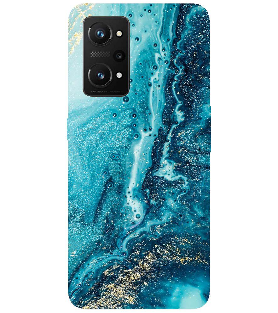 PS1317-Blue Marbles Back Cover for Realme Q3 Pro 5G