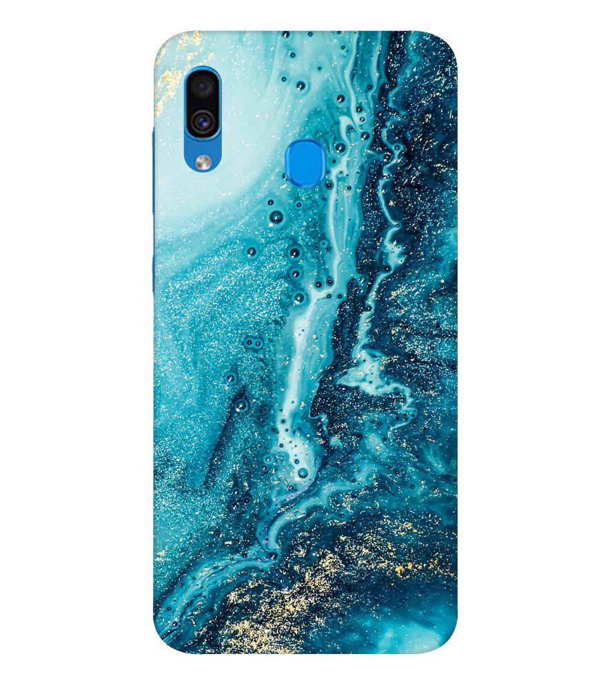 PS1317-Blue Marbles Back Cover for Samsung Galaxy A20