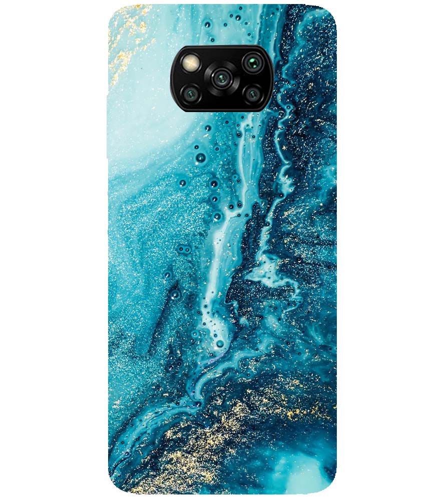 PS1317-Blue Marbles Back Cover for Xiaomi Poco X3 Pro