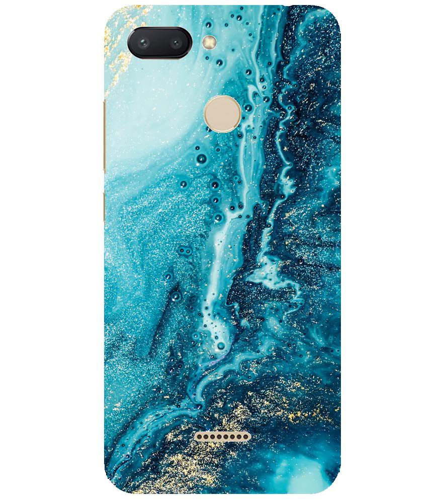 PS1317-Blue Marbles Back Cover for Xiaomi Redmi 6