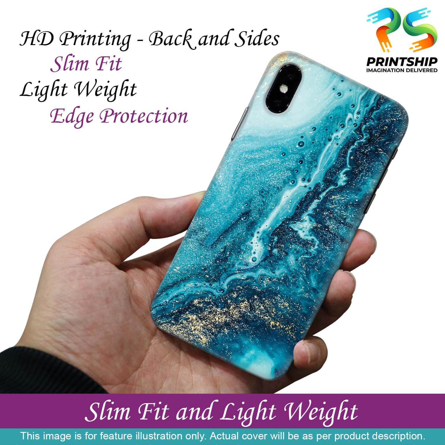 PS1317-Blue Marbles Back Cover for Realme X7 Max 5G-Image2