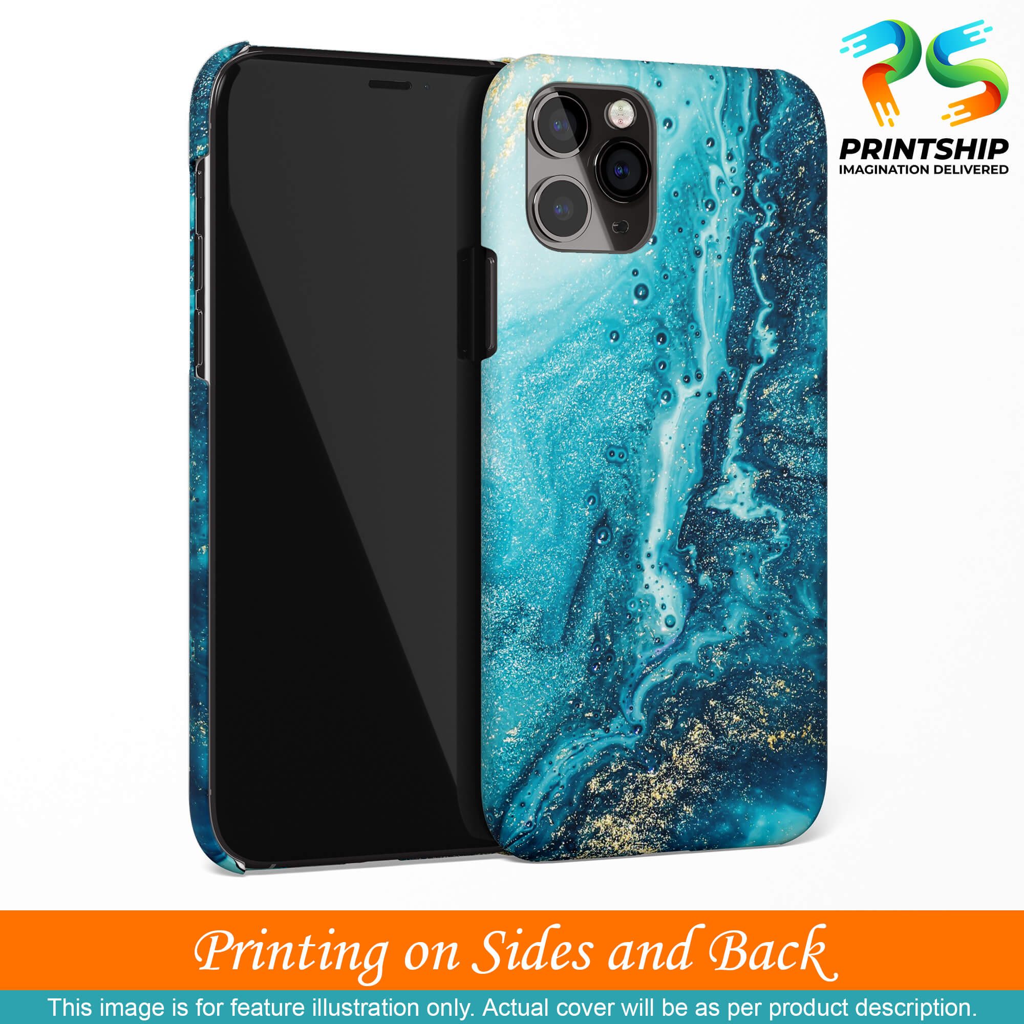 PS1317-Blue Marbles Back Cover for Realme X7 Max 5G-Image3