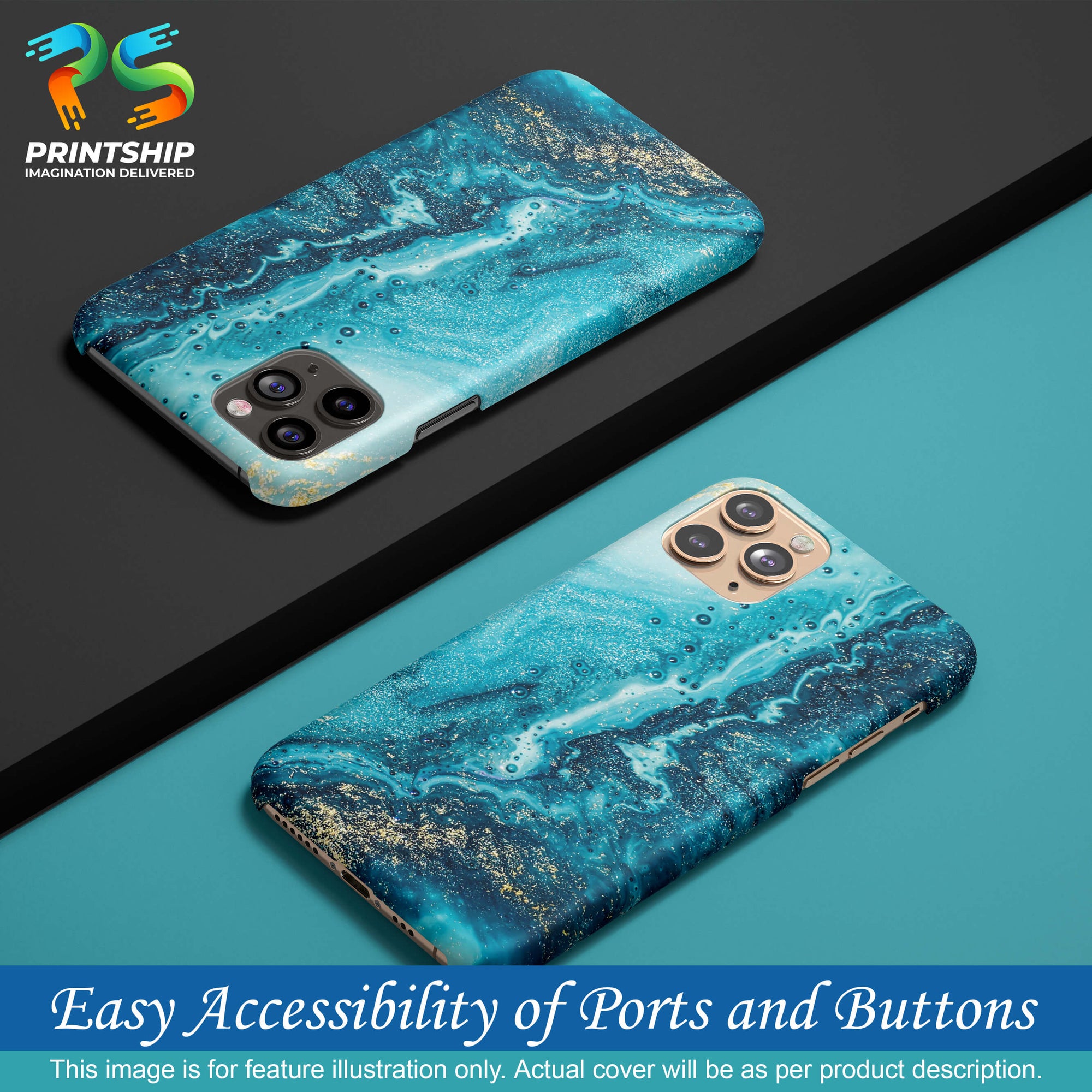 PS1317-Blue Marbles Back Cover for Realme Q3 Pro 5G-Image5