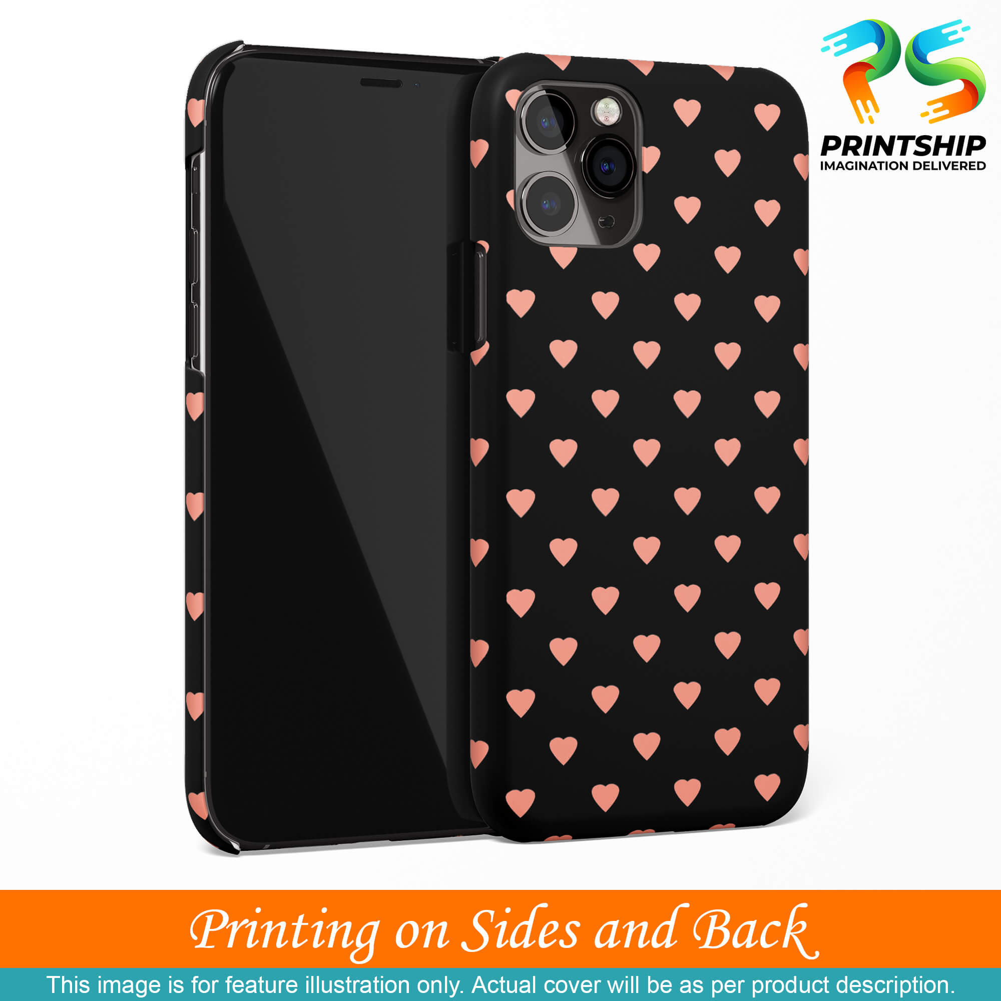 PS1318-Hearts All Over Back Cover for Realme 5-Image3