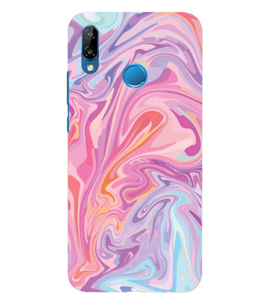 PS1319-Pink Premium Marble Back Cover for Huawei P20 Lite