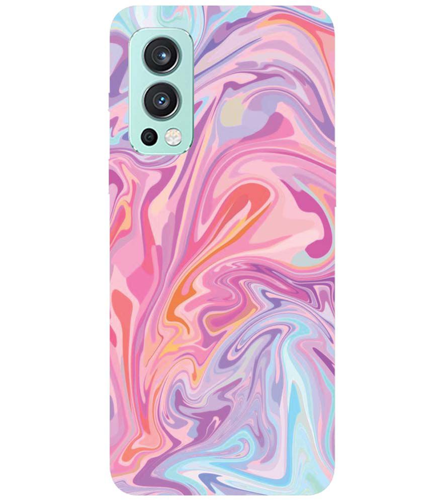 PS1319-Pink Premium Marble Back Cover for OnePlus Nord 2 5G