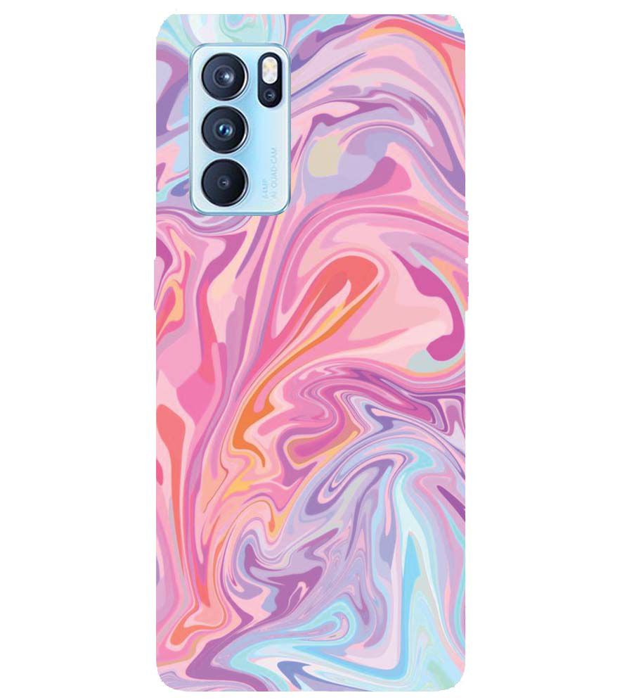 PS1319-Pink Premium Marble Back Cover for Oppo Reno6 5G