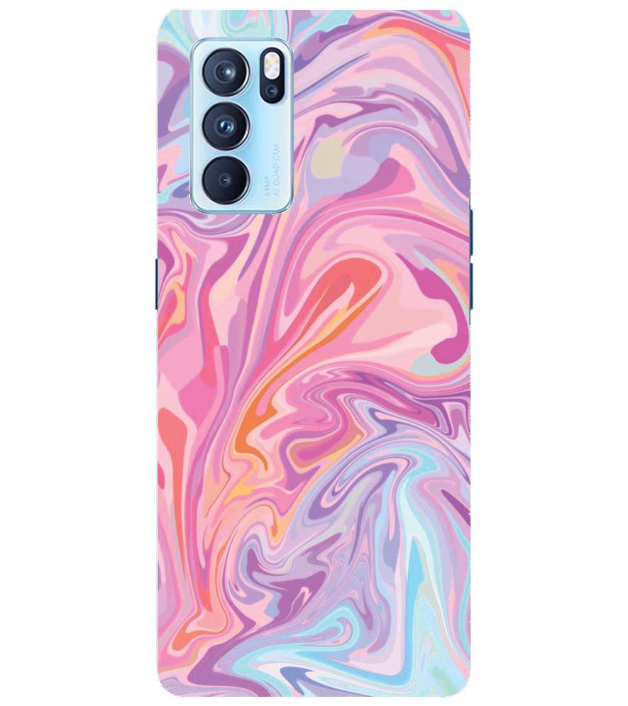 PS1319-Pink Premium Marble Back Cover for Oppo Reno6 Pro 5G