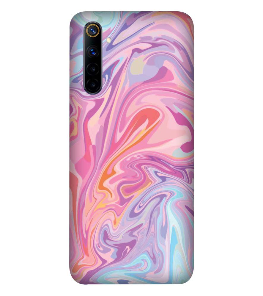 PS1319-Pink Premium Marble Back Cover for Realme 6S