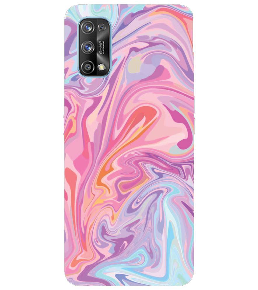 PS1319-Pink Premium Marble Back Cover for Realme 7 Pro