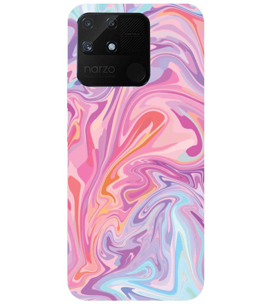 PS1319-Pink Premium Marble Back Cover for Realme Narzo 50A