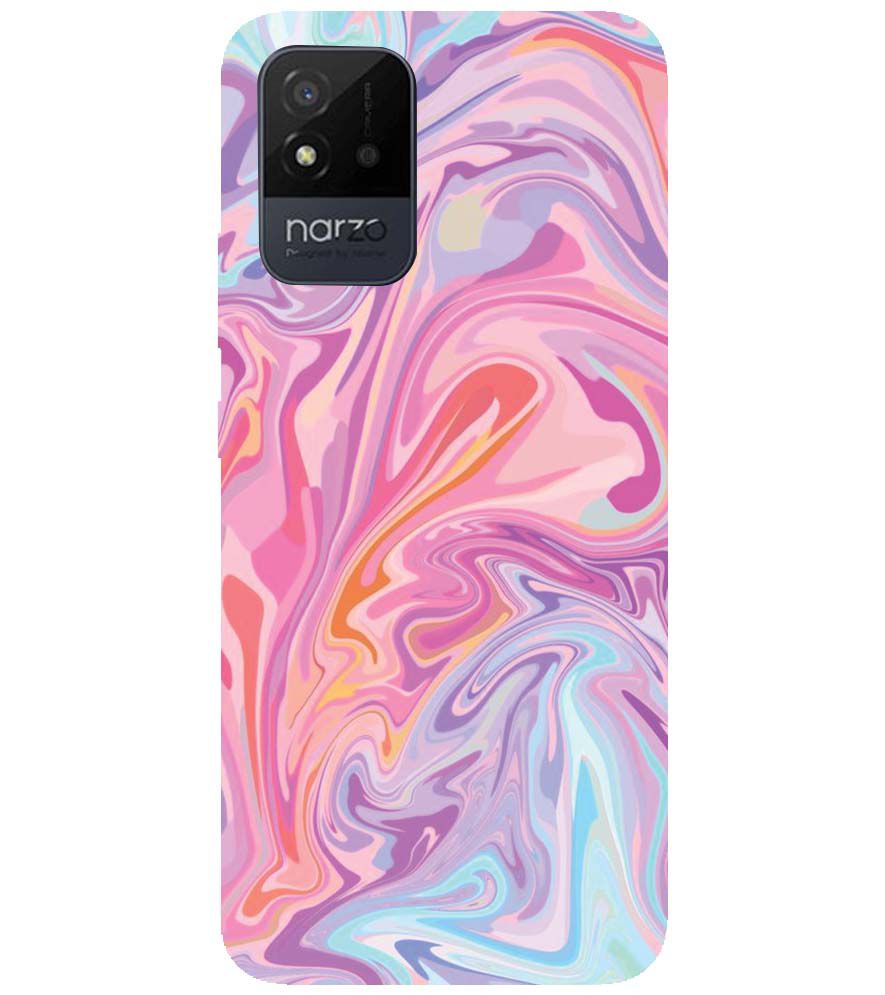 PS1319-Pink Premium Marble Back Cover for Realme Narzo 50i