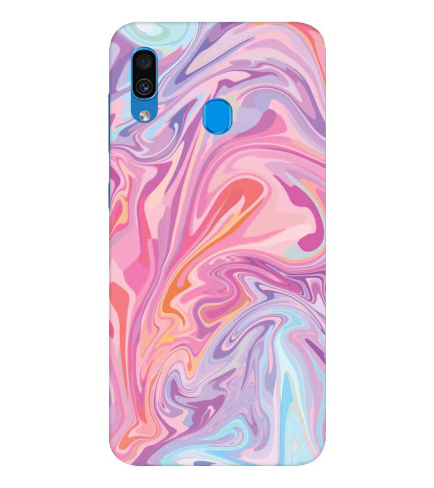 PS1319-Pink Premium Marble Back Cover for Samsung Galaxy A20